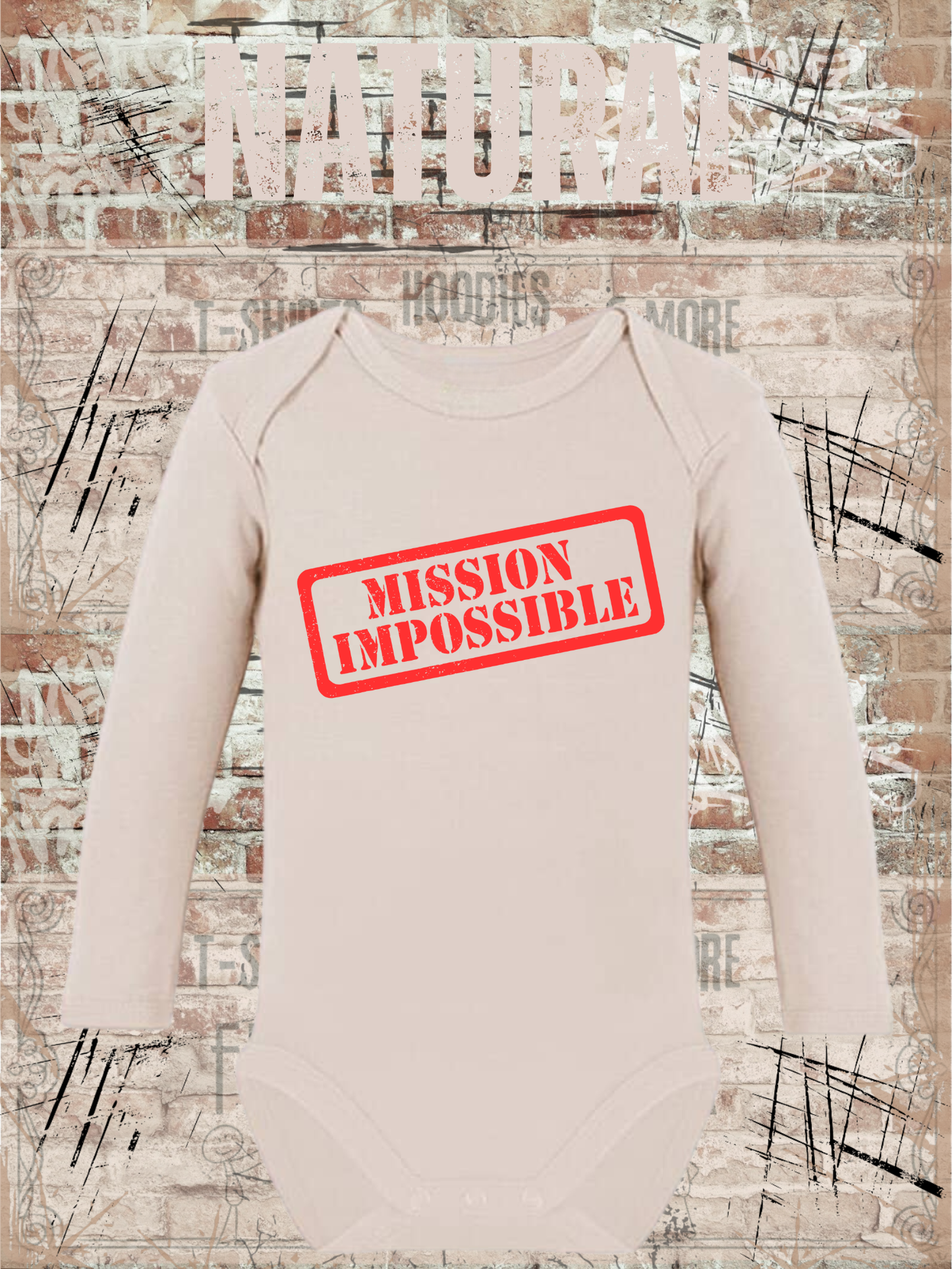 Baby Body Langarm Mission Impossible | Bio-Baumwolle Strampler