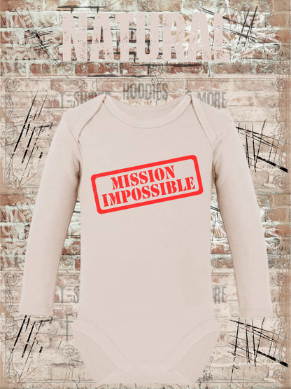 Baby Body Langarm Mission Impossible | Lustiger Agenten Babybody | Geschenk zur Geburt