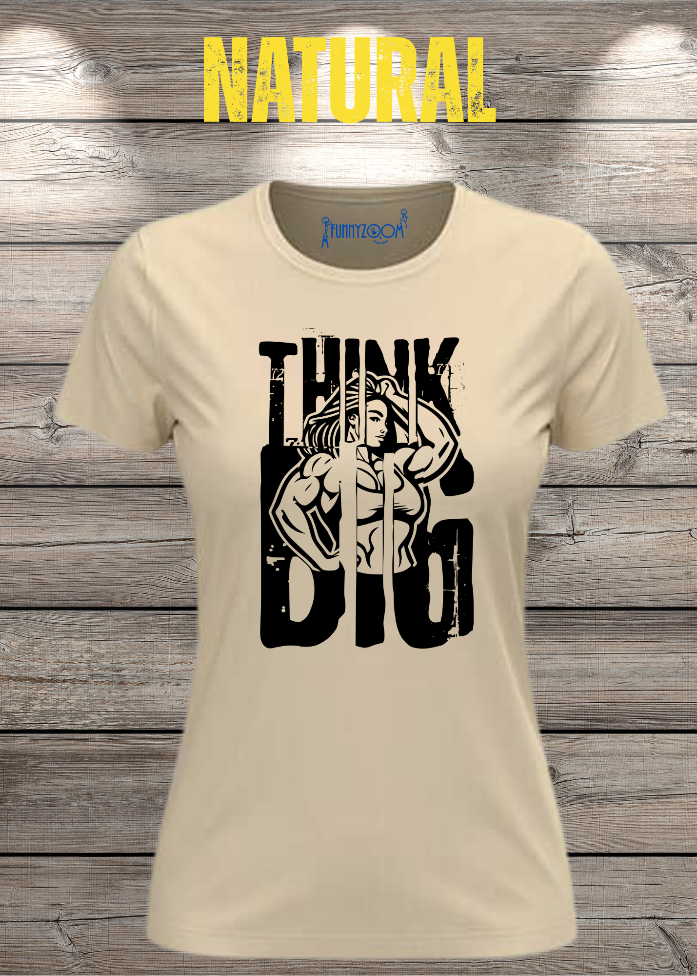 Damen T-Shirt Think Big Motivations-Shirt mit Spruch | Bodybuilder Geschenkidee