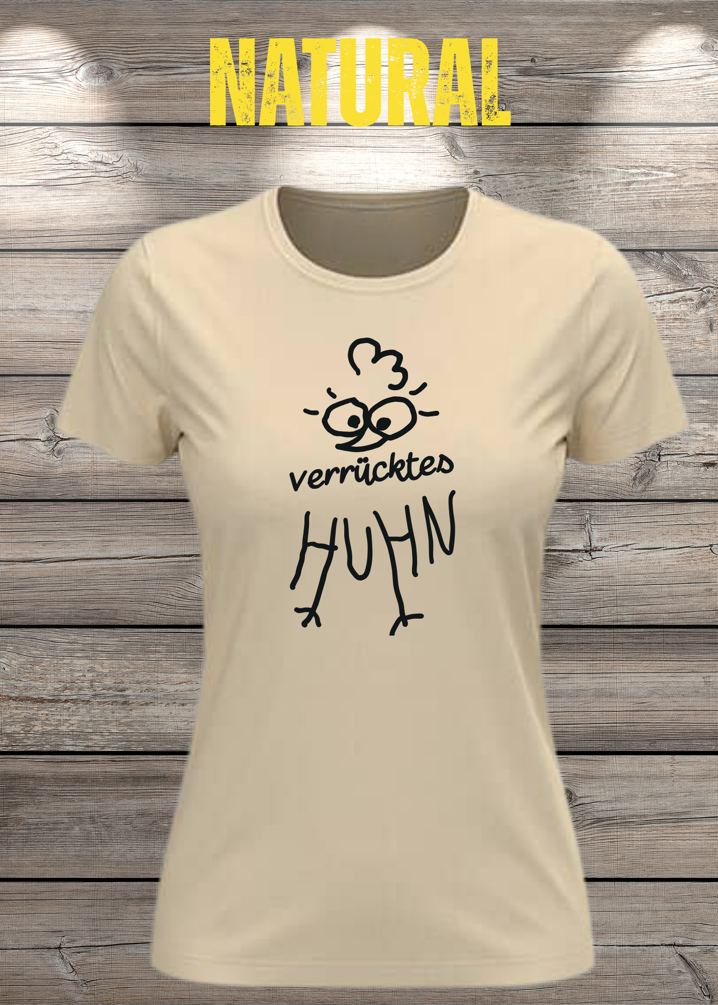 Verrücktes Huhn Damen T-Shirt | Lustiges Huhn Shirt | Witziges Fun Shirt für Frauen