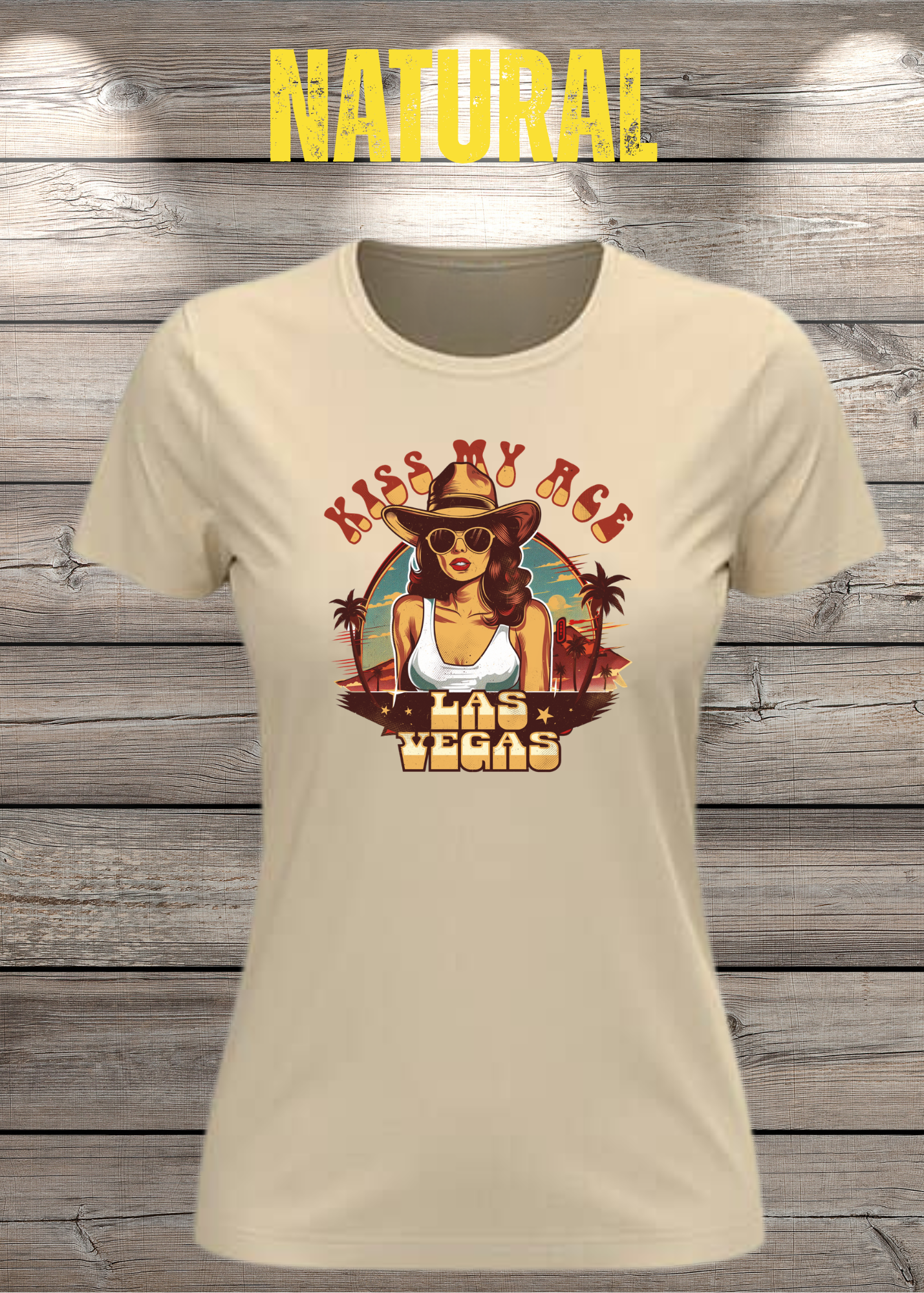 Kiss my Ace - Las Vegas Damen T-Shirt mit Spruch