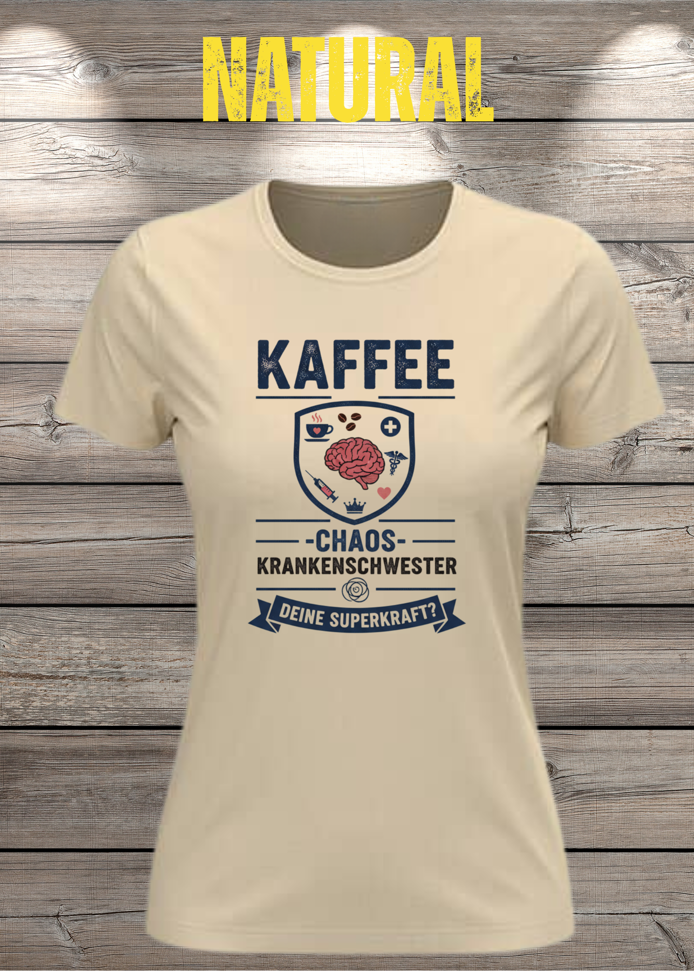 Krankenschwester T-Shirt - Kaffee Chaos Superkraft - Lustiges Geschenk