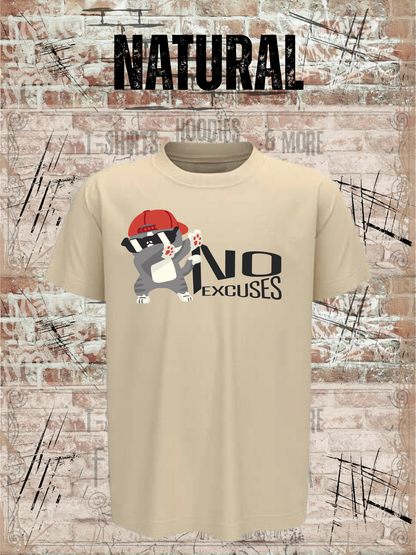 No Excuses Kinder T-Shirt – Keine Entschuldigung Lustiger Motivationsspruch für Kinder