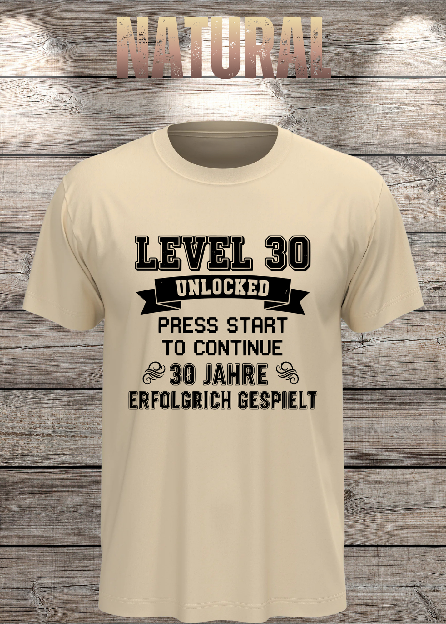 T-Shirt Unisex 'Level 30' - 30er Geburtstag Gamer-Shirt für Levelaufsteiger