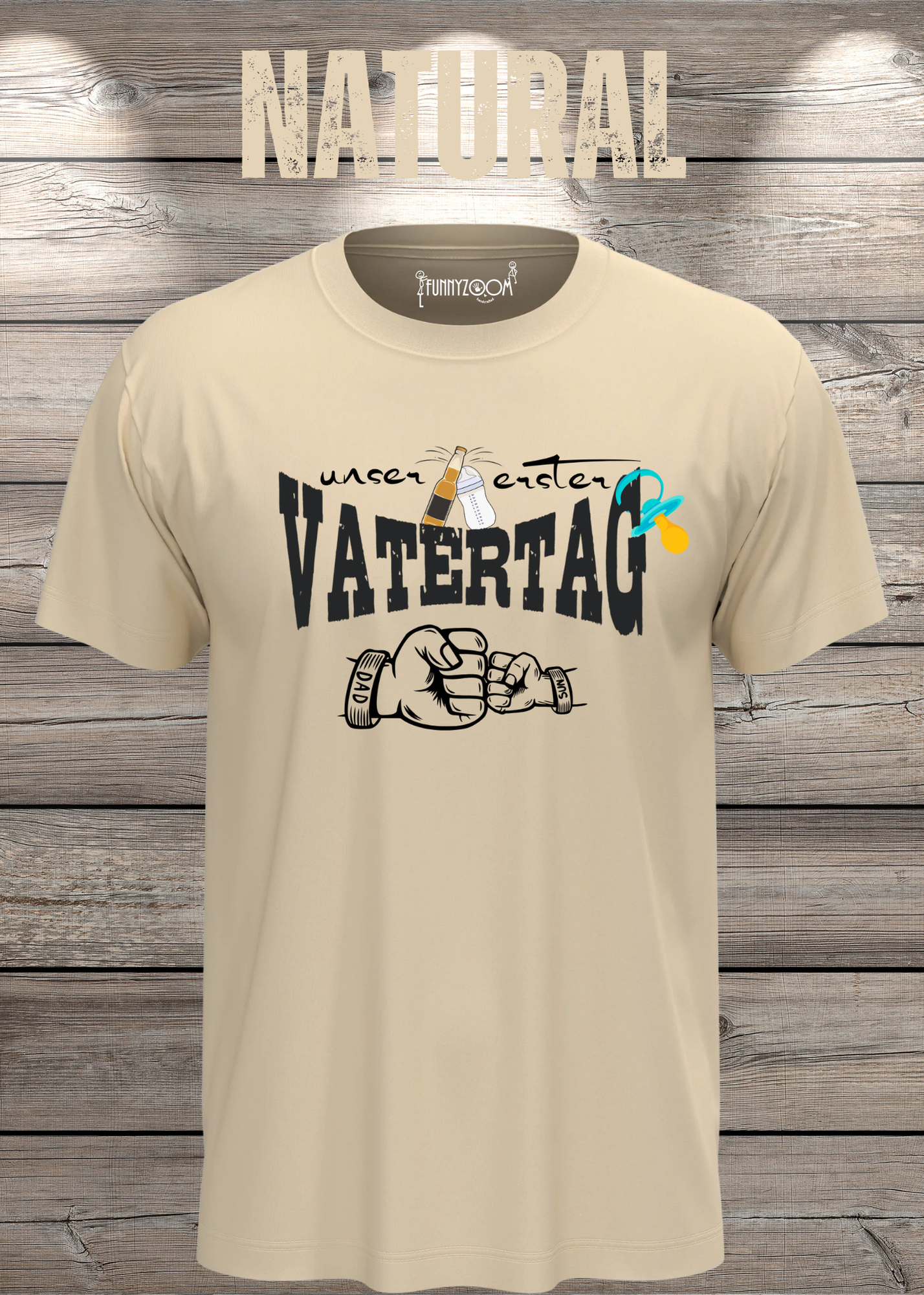 Herren T-Shirt für Papas mit Jungs Unser erster Vatertag Partnerschirt Vater Sohn T-Shirt Geschenkidee Witziges Papa T-Shirt