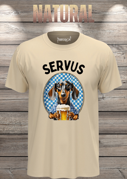 Servus Dackel Bayern Bier T-Shirt in Natural.