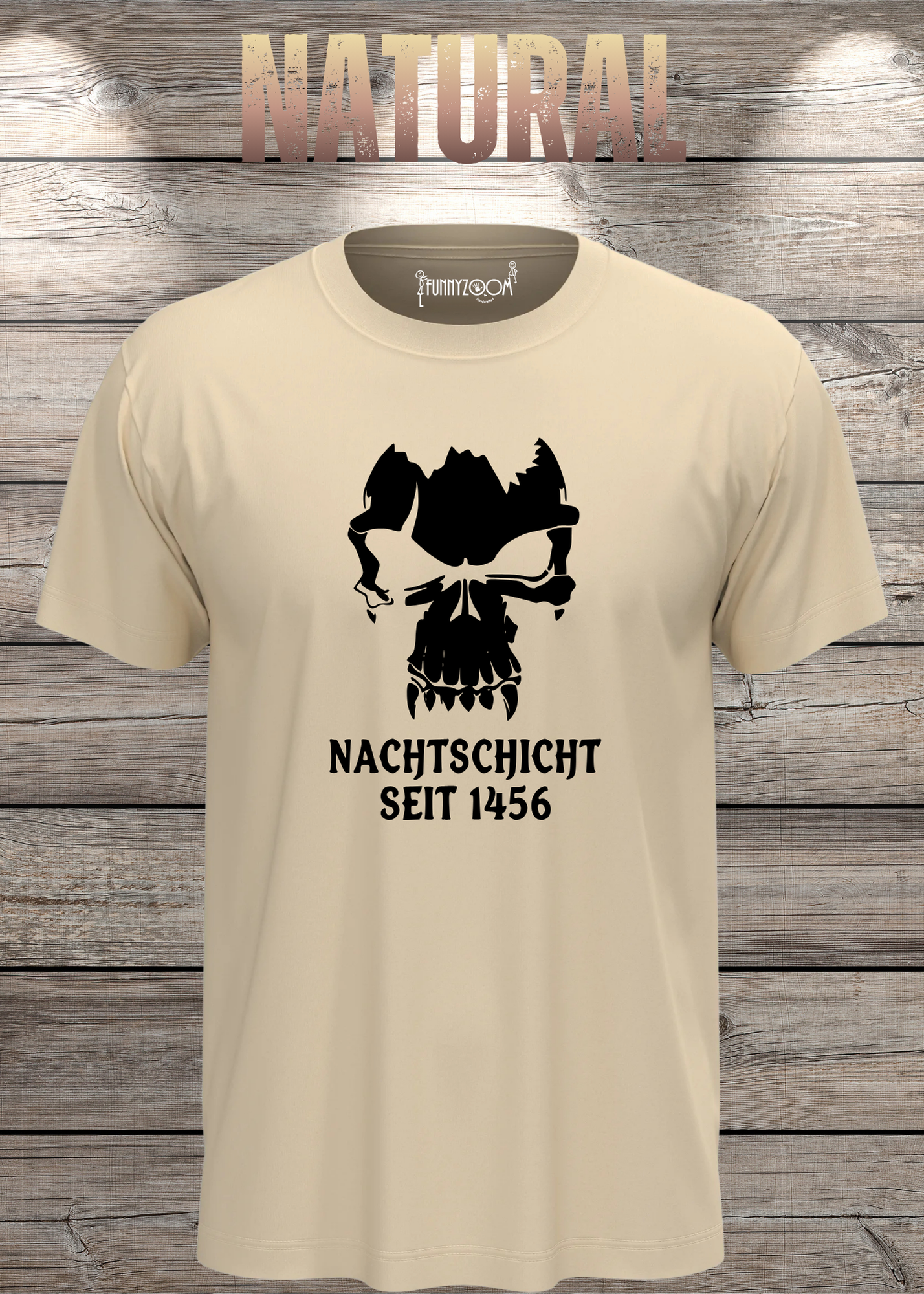 Gothic T-Shirt Skull Totenkopf Vampir Nachtschicht seit 1456 – Unisex Geschenkidee