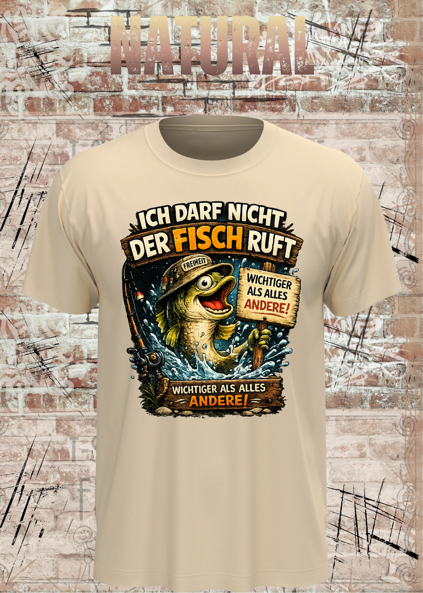 Unisex Angler T-Shirt – Ich darf nicht, der Fisch ruft | Lustiges Angel Shirt Geschenk