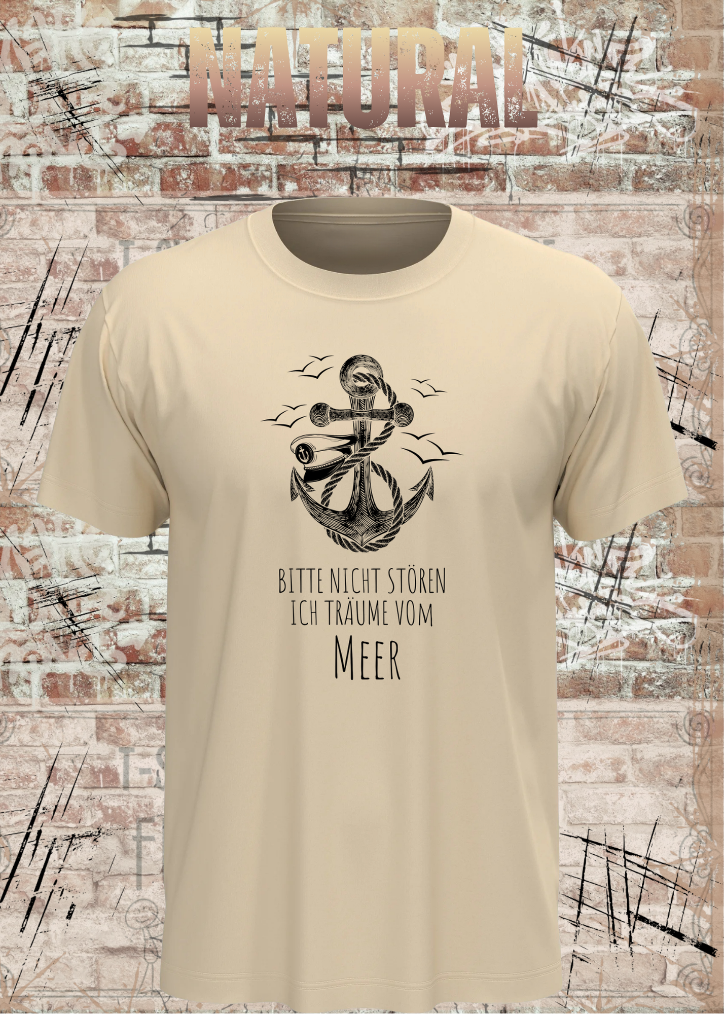 Rockiges Anker T-Shirt Herren & Damen – Bitte nicht stören ich träume vom Meer – Maritime Vintage Shirt