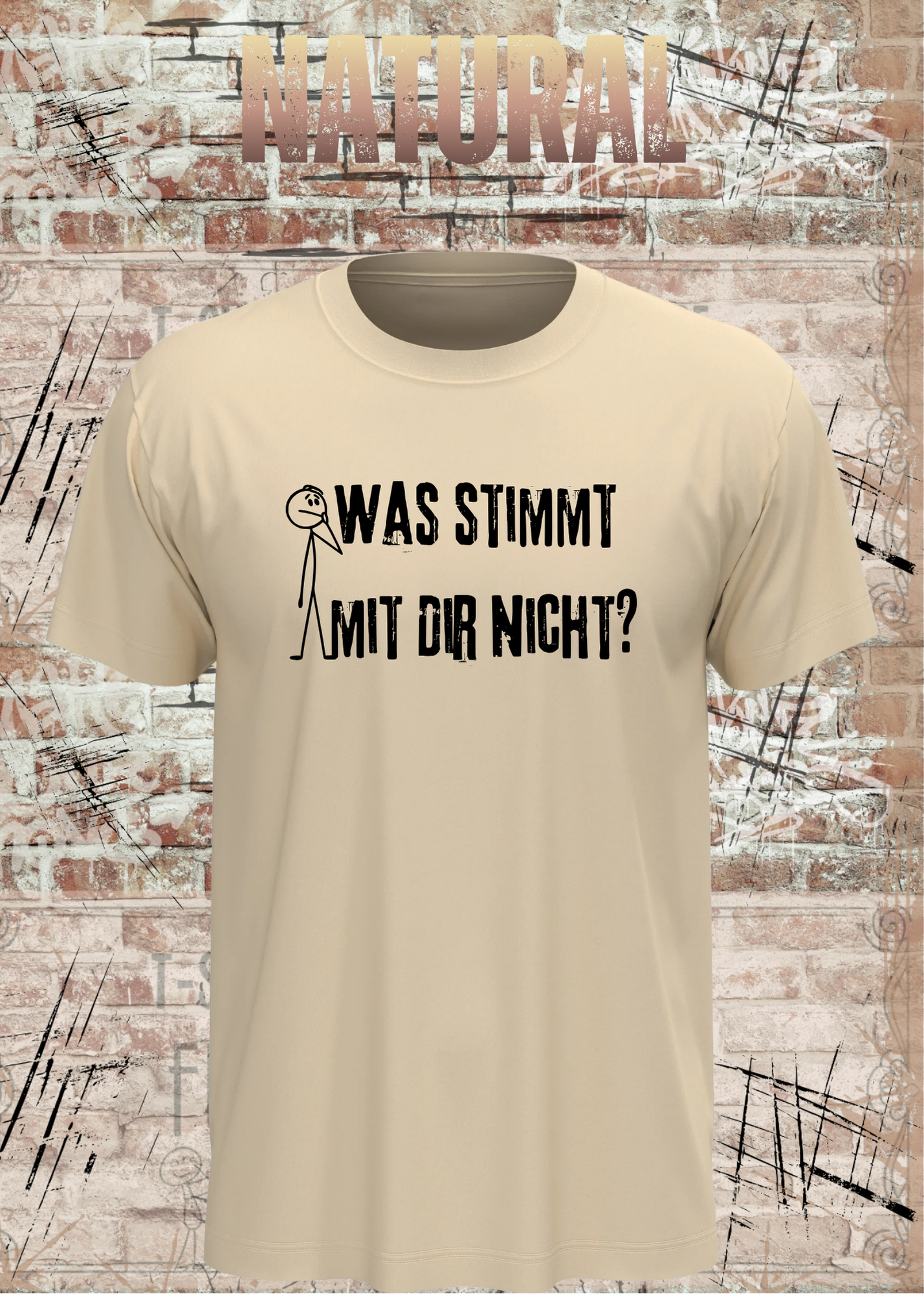 Was stimmt mit dir nicht T-Shirt – Lustiger Spruch Statement Shirt Geschenk