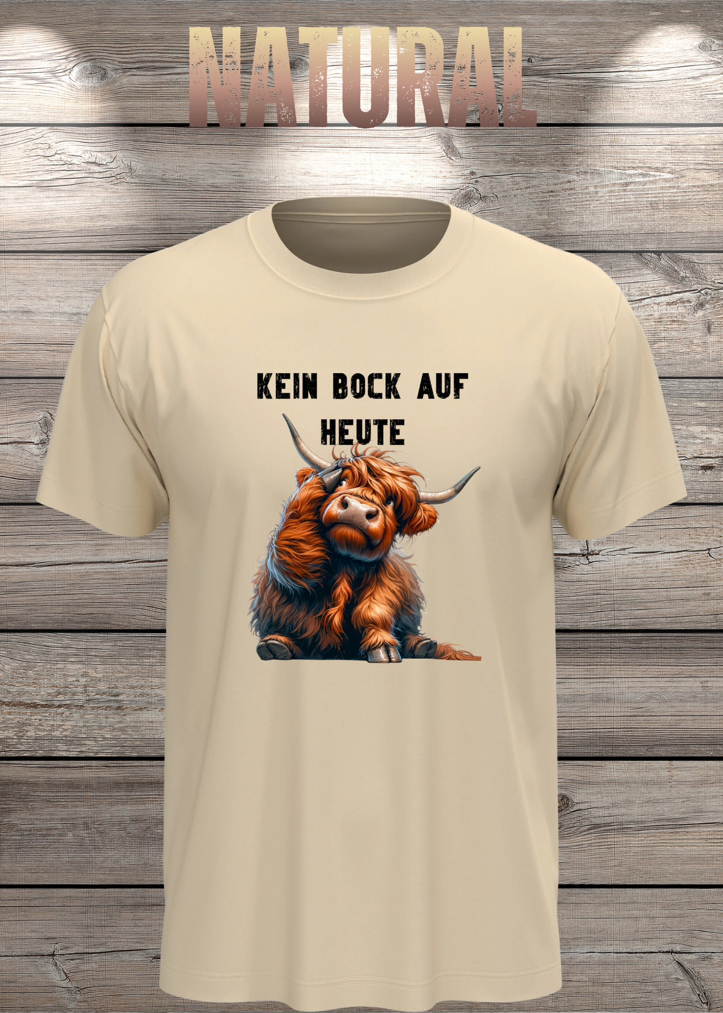 Highland Kuh Unisex T-Shirt Kein Bock auf heute - Montags-Mood