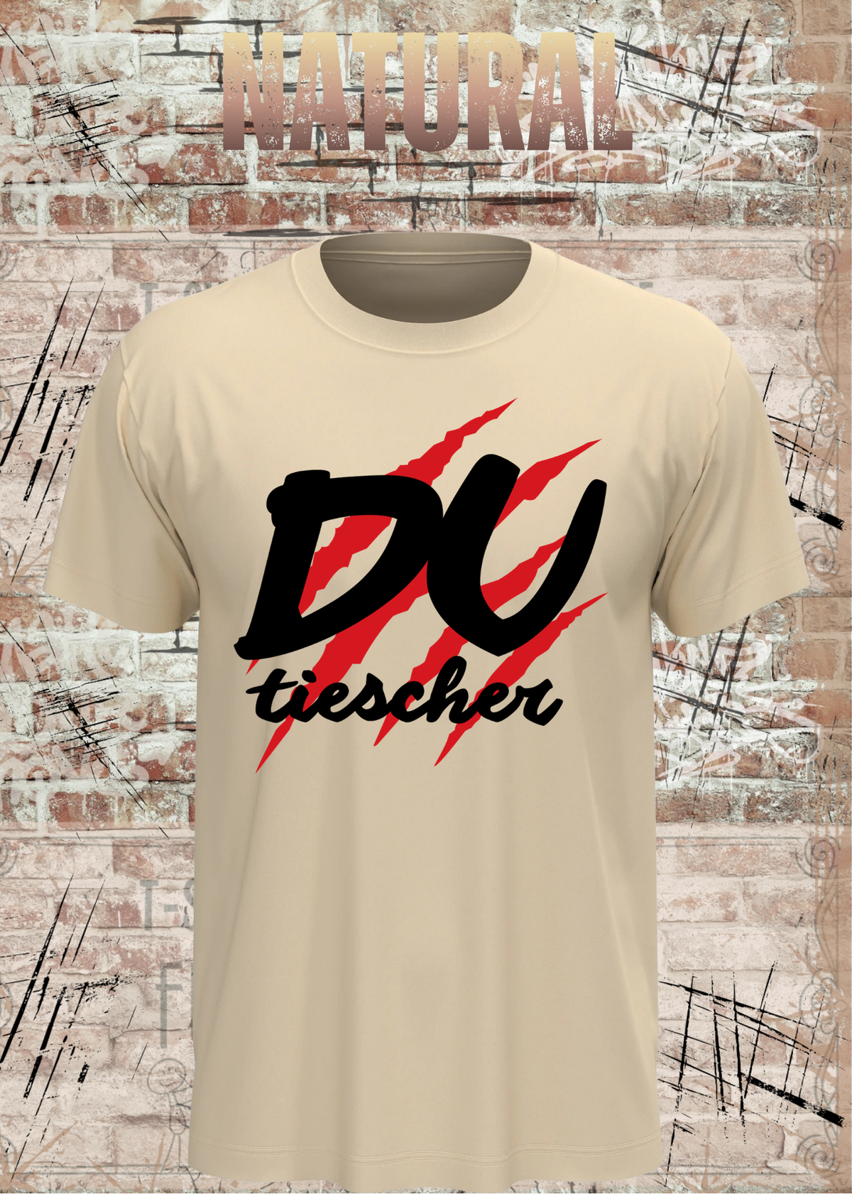 Du Tiescher – Freches Dialekt T-Shirt | Rockiges Statement Shirt | FunnyZoom