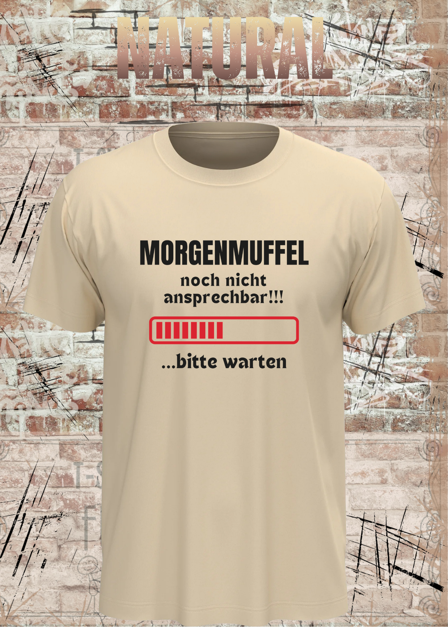 Morgenmuffel T-Shirt „Noch nicht ansprechbar! Bitte warten…“ – Lustiges Kaffee Geschenk Unisex