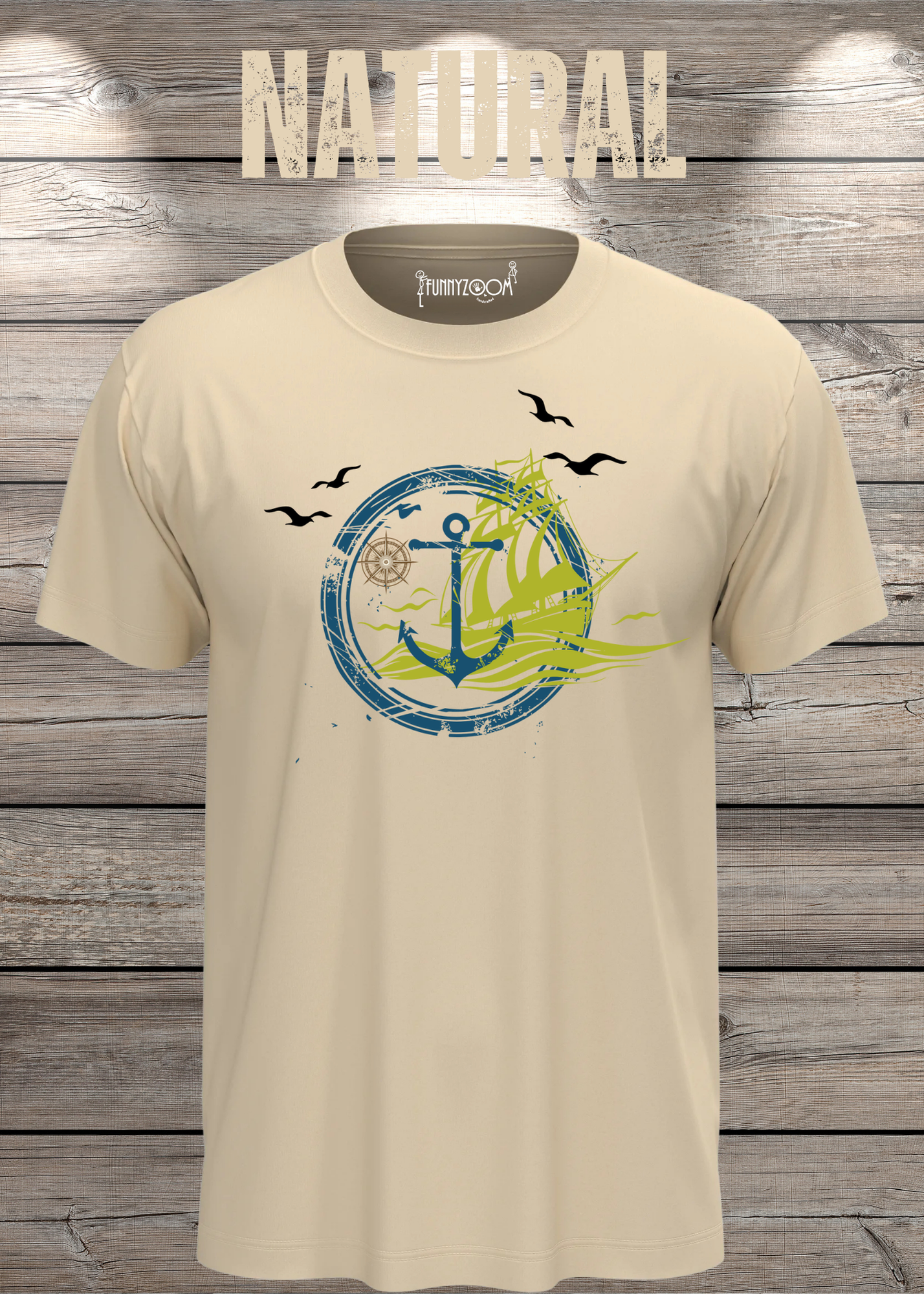 T-Shirt Schiff Anker Kompass Witziges T-Shirt mit Spruch Geschenkidee Freizeit T-Shirt Geburtstagsgeschenk Unisex