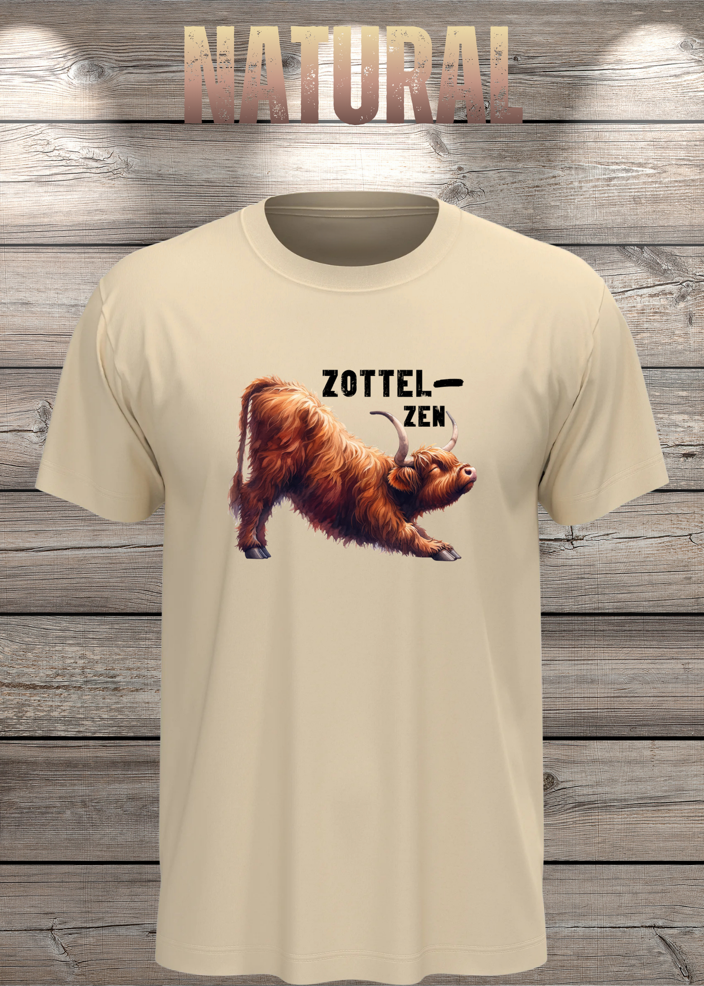 Highland Kuh Unisex T-Shirt - Zottel-Zen - Entspannte Vibes