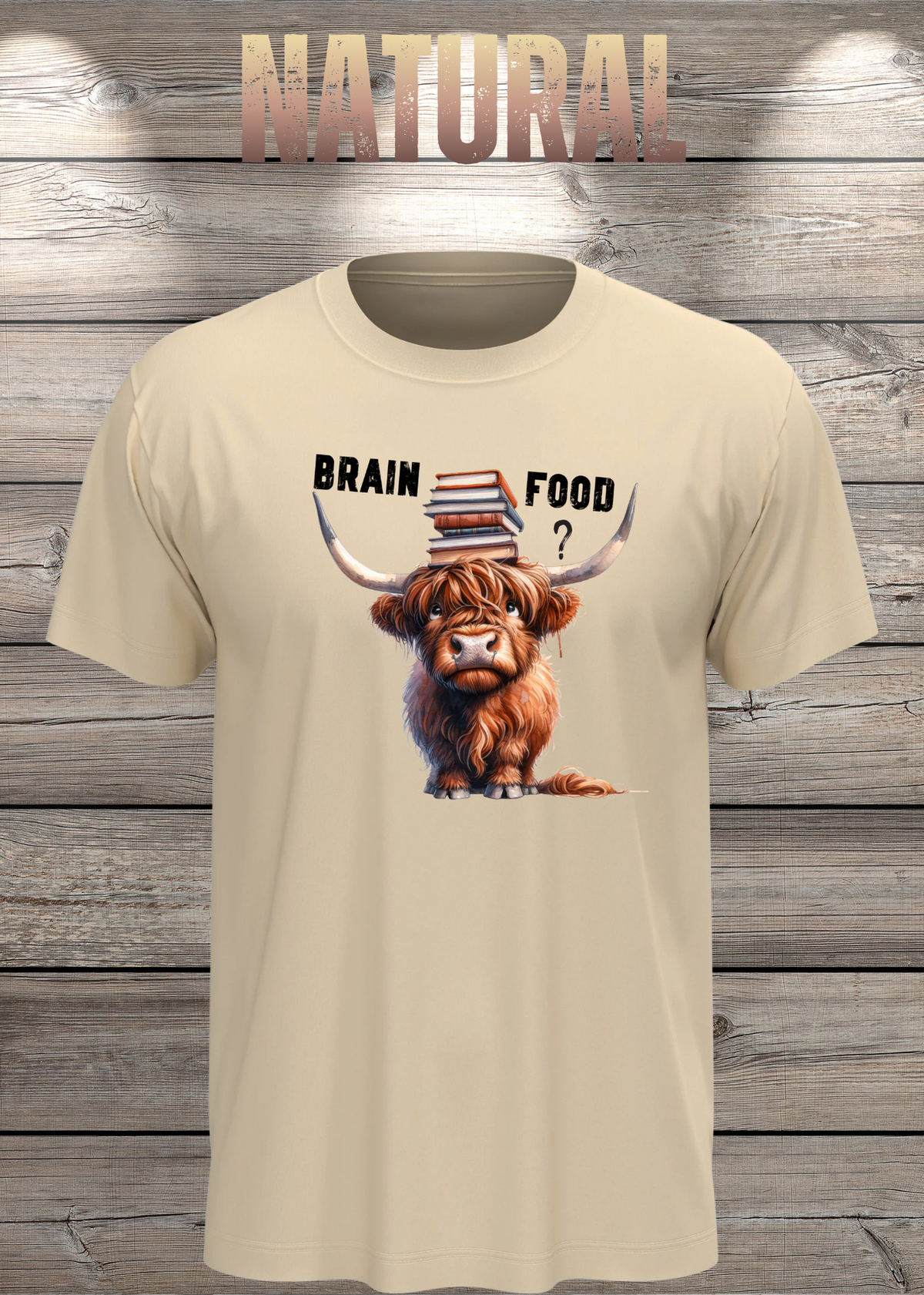 Unisex-T-Shirt „Brain Food?“ in Natural.