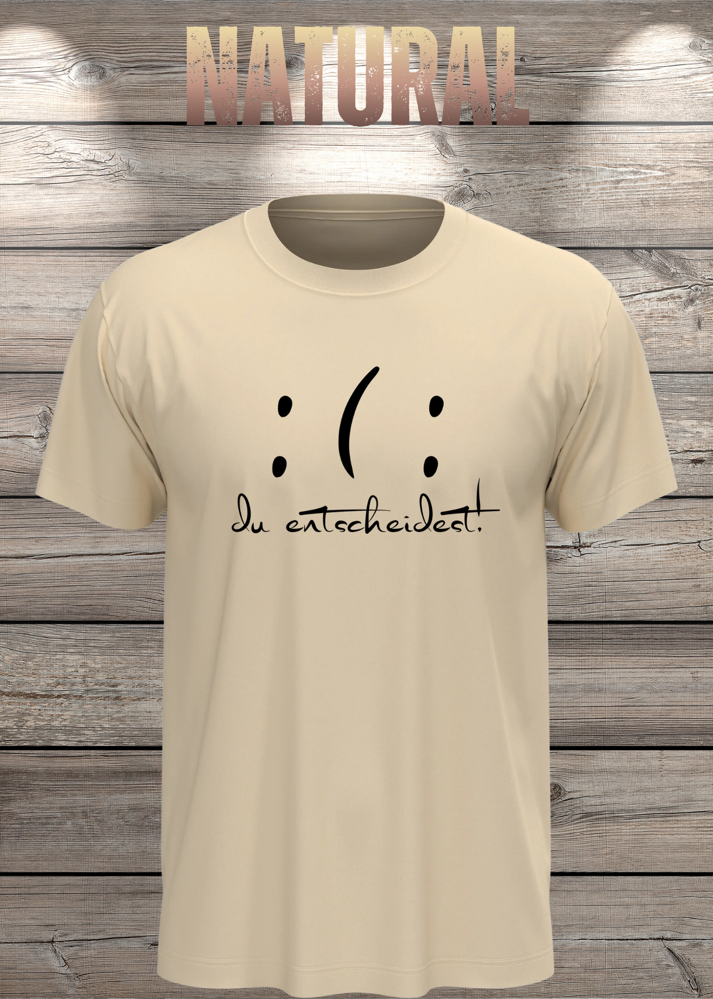 T-Shirt 'Du entscheidest' - Witziges Spruch-Shirt mit gutem & bösem Smiley