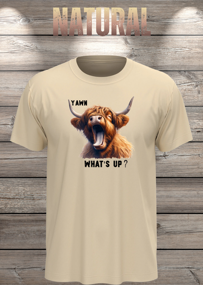 Unisex-T-Shirt „Yawn What's Up?“ in Natural.