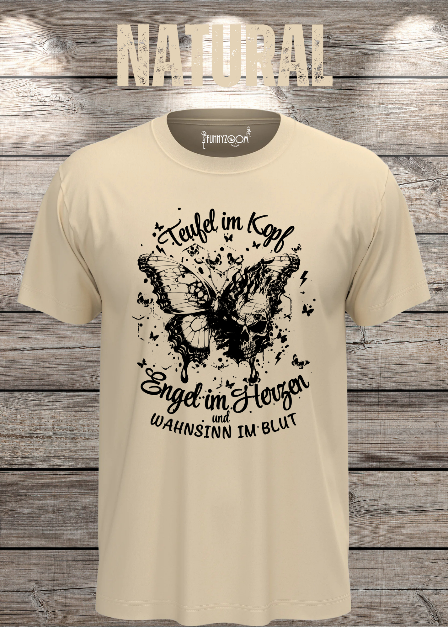 T-Shirt Teufel im Kopf Engel im Herzen Witziges T-Shirt mit Spruch Geschenkidee Unisex