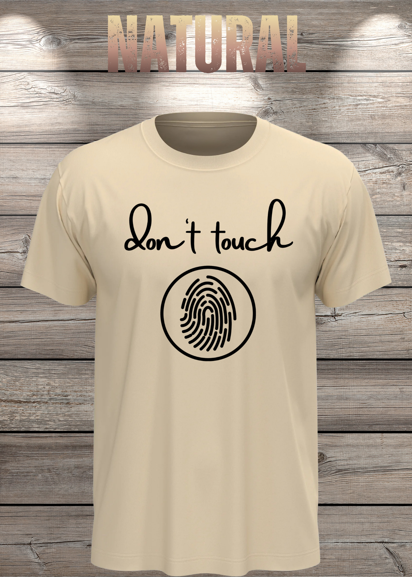 T-Shirt 'Don't touch Fingerprint' - Witziges Spruch-Shirt für Grenzensetzer