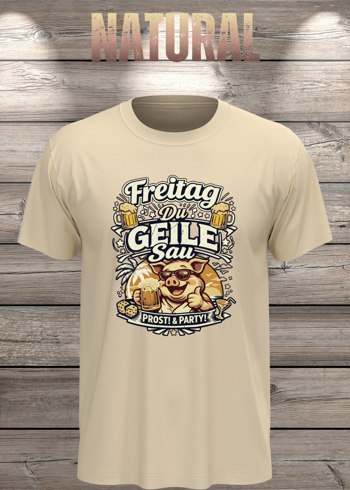 Freitag T-Shirt -Lustiger Spruch für Wochenende & Party / Wochenende in Natural.