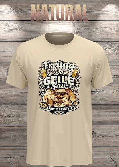 Freitag T-Shirt -Lustiger Spruch für Wochenende & Party / Wochenende in Natural.