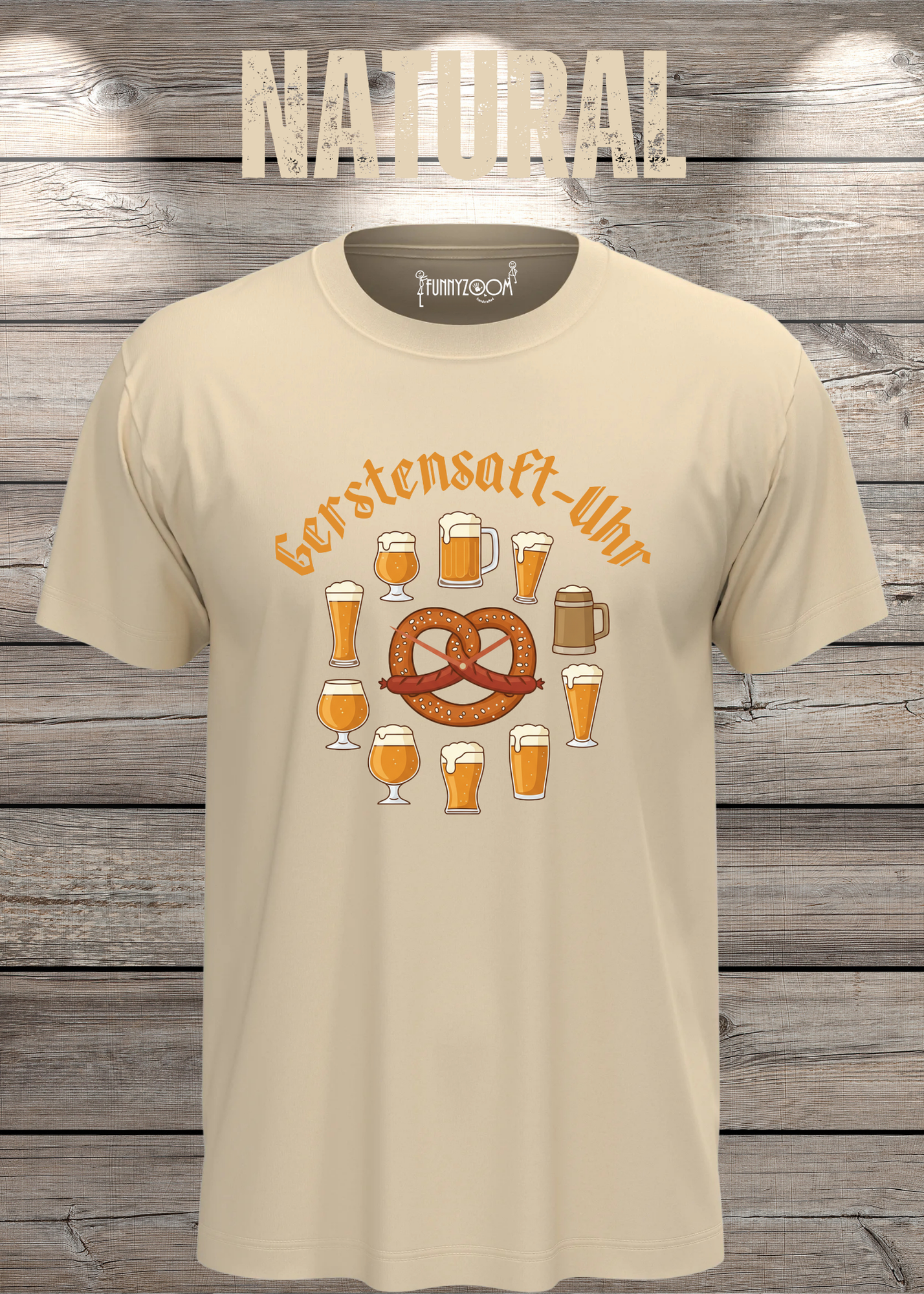 T-Shirt Gerstensaft Uhr Bieruhr Geschenkidee T-Shirt Freizeit T-Shirt Unisex in vielen Farben und Größen