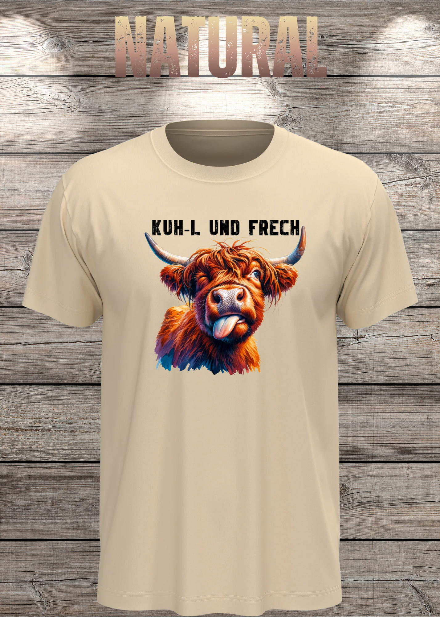 Highland Kuh Unisex T-Shirt Kuh-l und frech! Zottel-Power