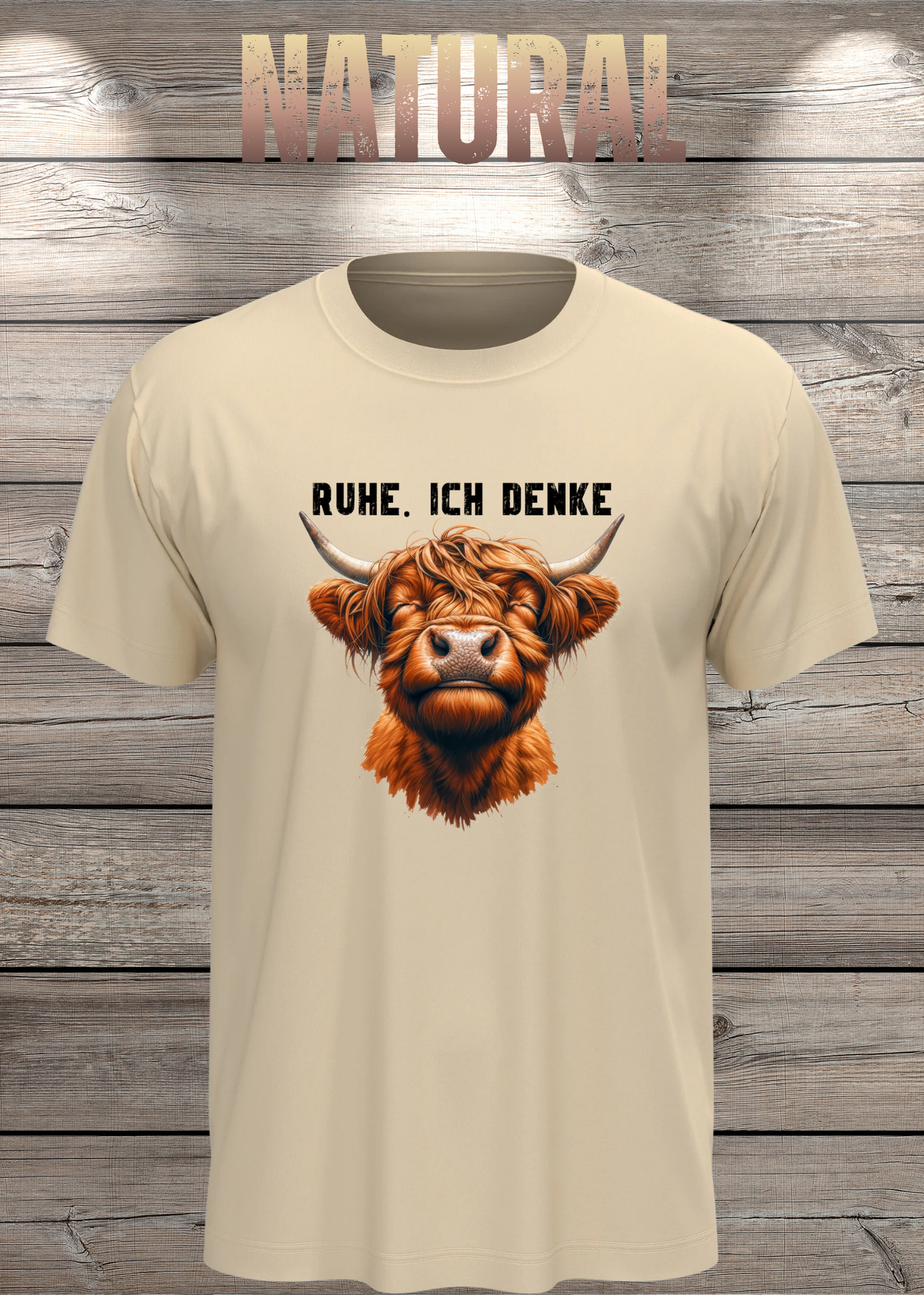 Highland Kuh Unisex T-Shirt - Ruhe! Ich denke...