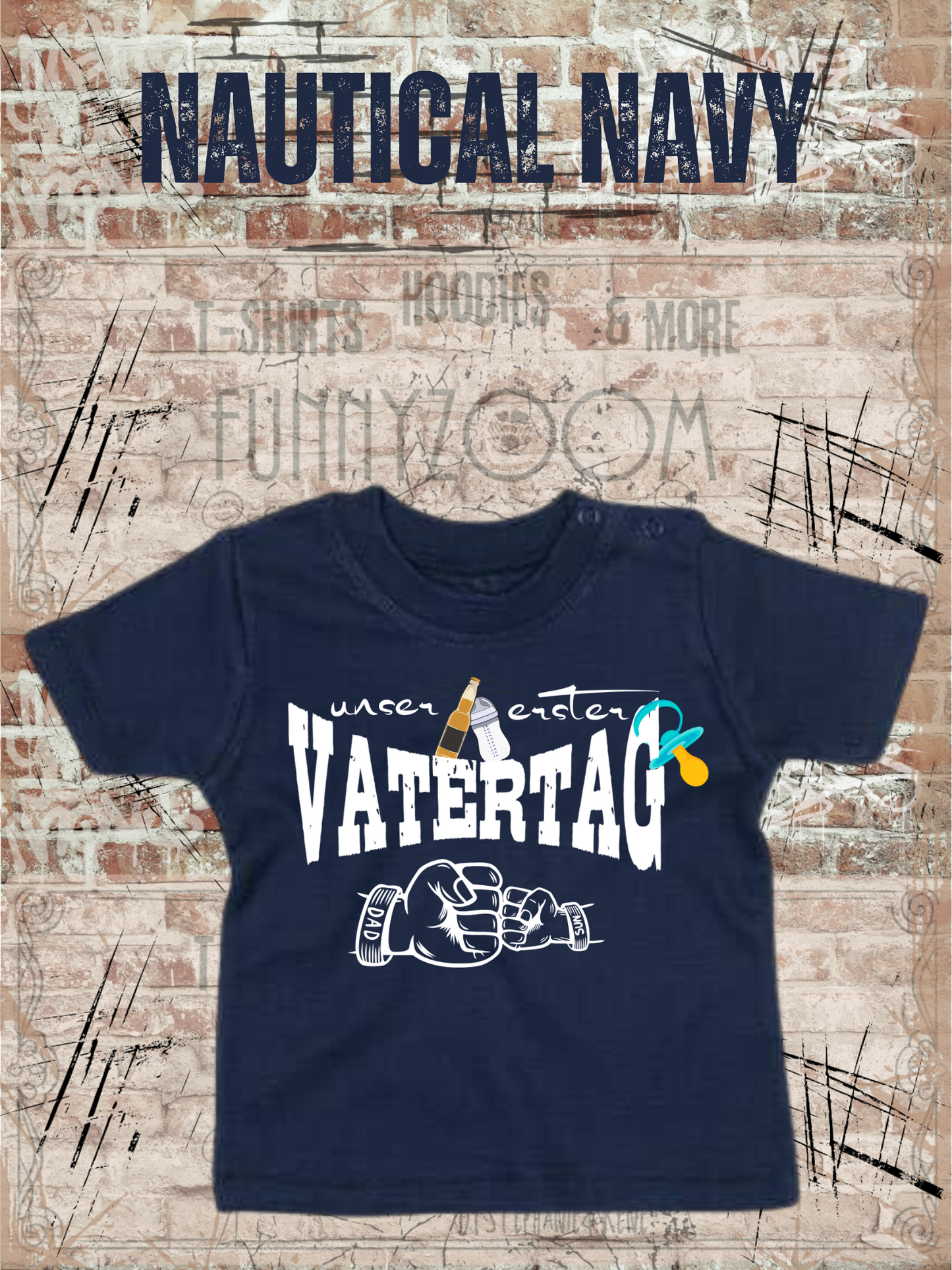 Baby Jungen T-Shirt Unser erster Vatertag Süße Geschenkidee Papa Witziges Baby Shirt