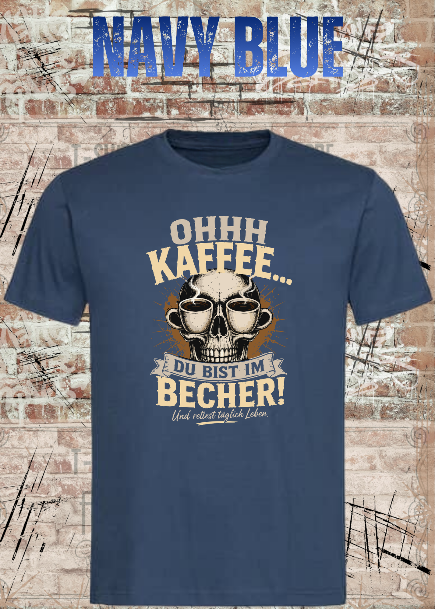 Ohhh Kaffee T-Shirt – Lustiges Kaffee Shirt mit Totenkopf für Kaffeeliebhaber