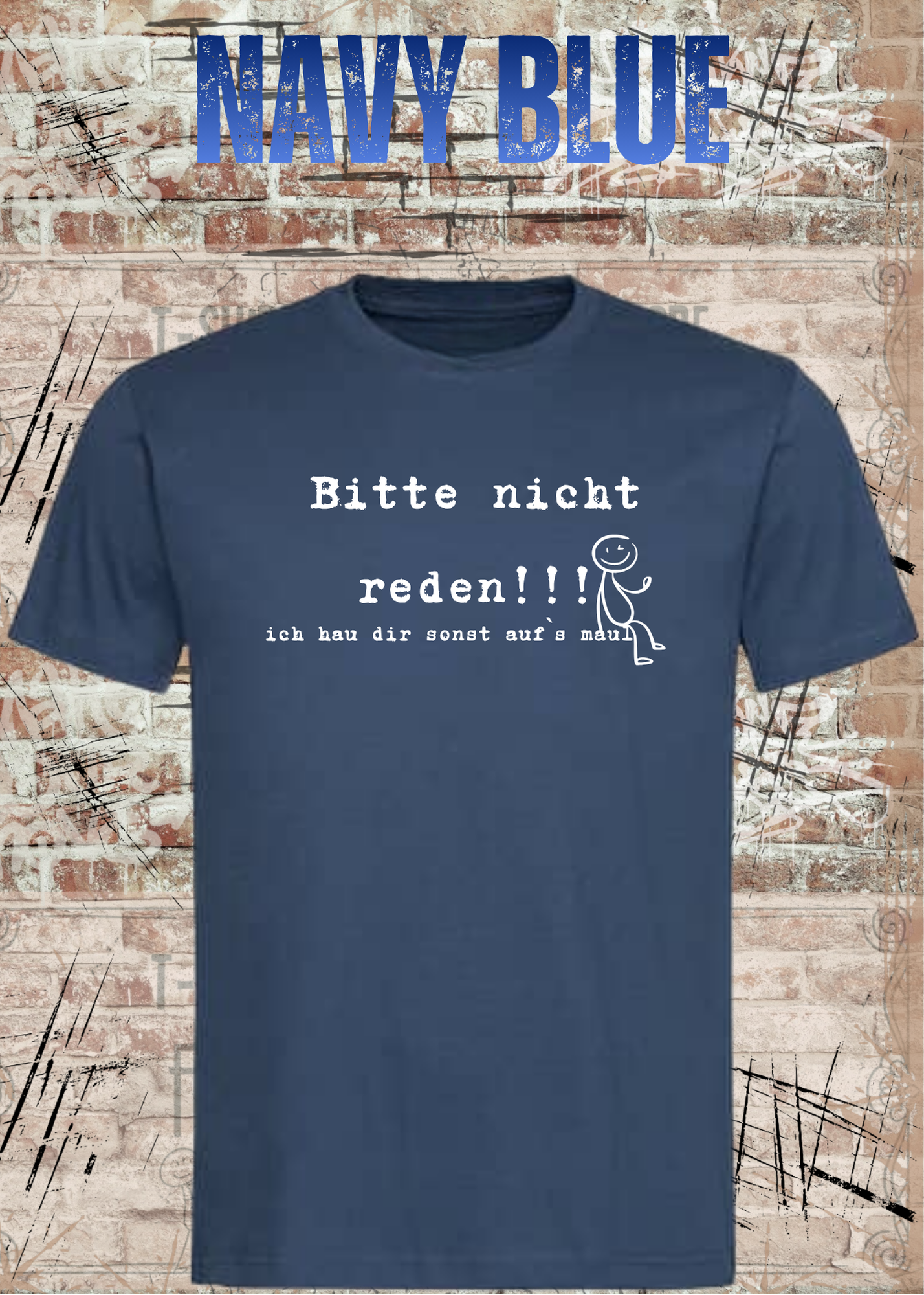Bitte Nicht Reden T-Shirt – Lustiger Sarkasmus Spruch Unisex Shirt Schwarz Weiß