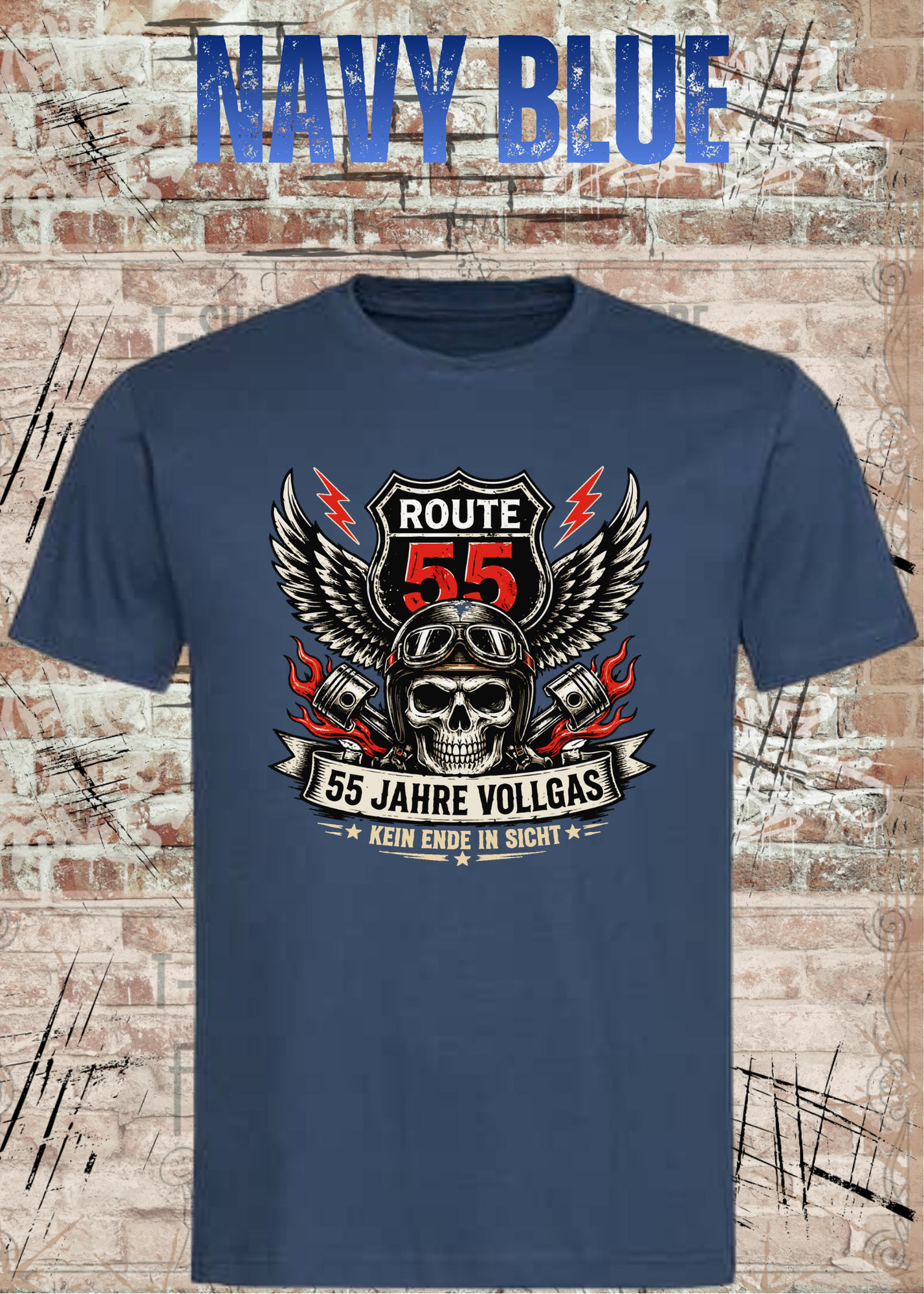 55 Jahre Vollgas T-Shirt – Route 55 | Lustiges 55. Geburtstag Geschenk für Männer