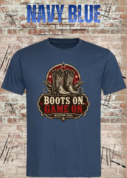 Boots On – Game On | Western Soul Unisex T-Shirt