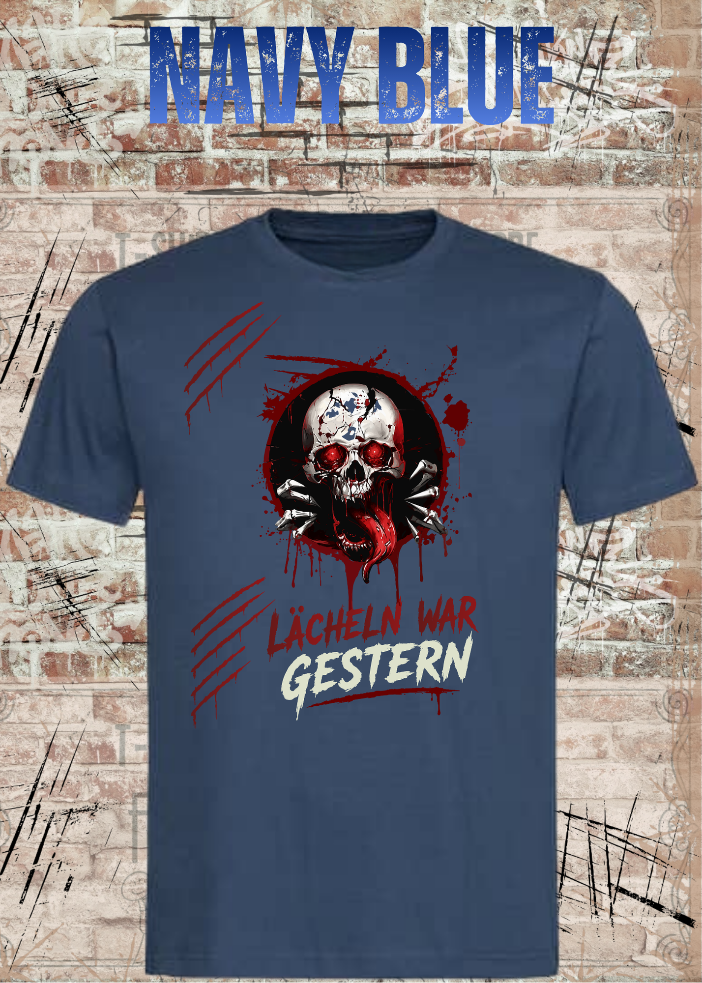 Rock & Metal T-Shirt "Lächeln war gestern" | Totenkopf Horror Shirt | Gothic Unisex
