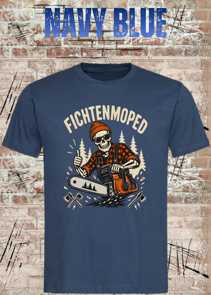 Herren-T-Shirt „Fichtenmoped“ in Navy Blue.