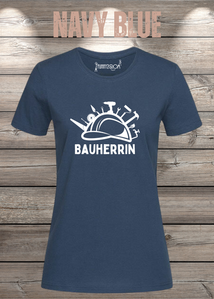 Bauherrin Damen T-Shirt in Navy Blue.