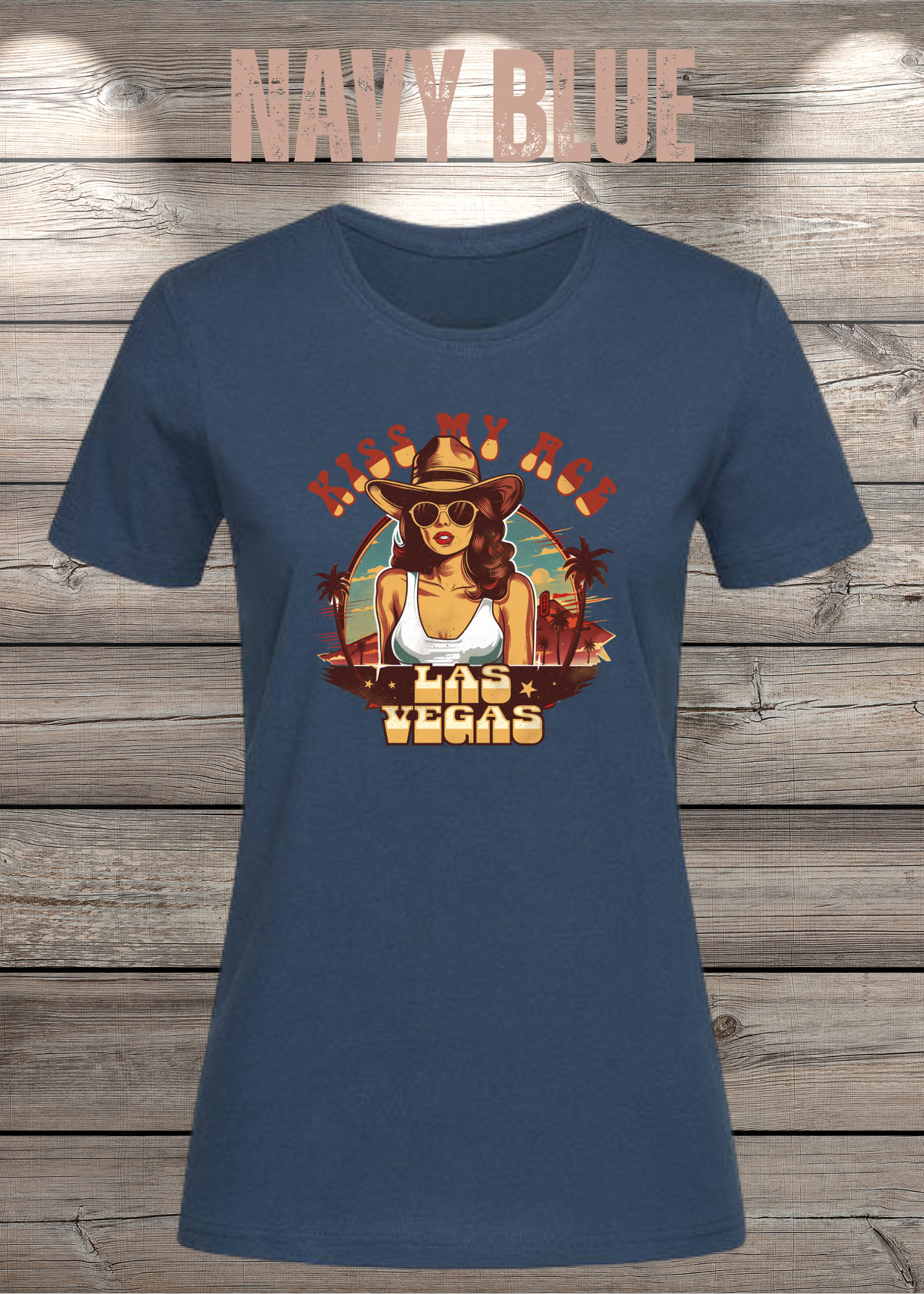 Kiss my Ace - Las Vegas Damen T-Shirt mit Spruch