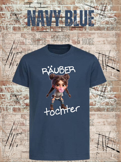 Kinder-T-Shirt „Räuber Tochter“ in Navy Blue.