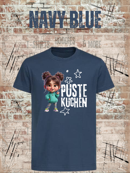 Kinder-T-Shirt „Pustekuchen!“ in Navy Blue.