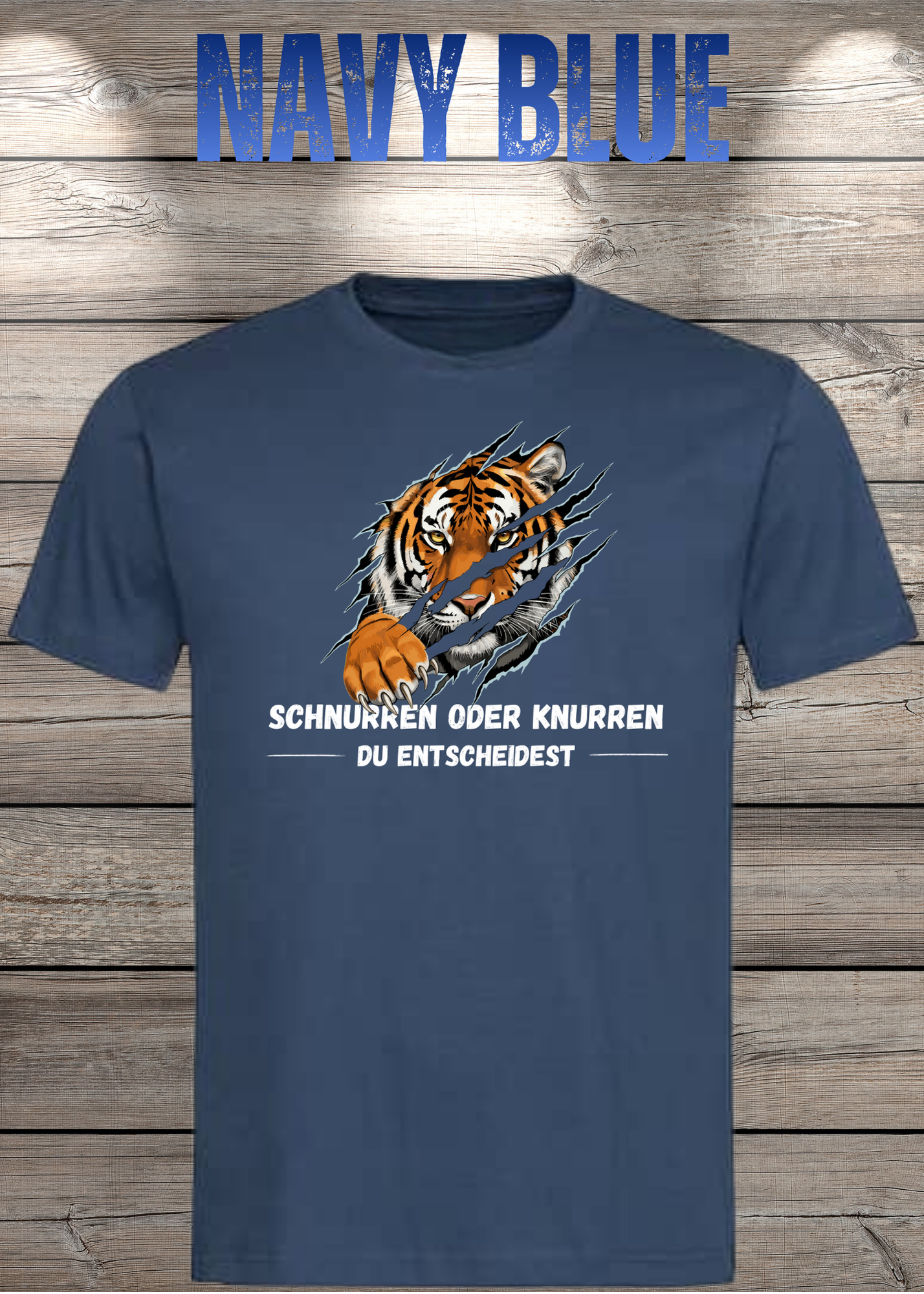 Tiger T-Shirt Unisex - Schnurren oder Knurren Du Entscheidest - Lustiges Raubtier-Shirt