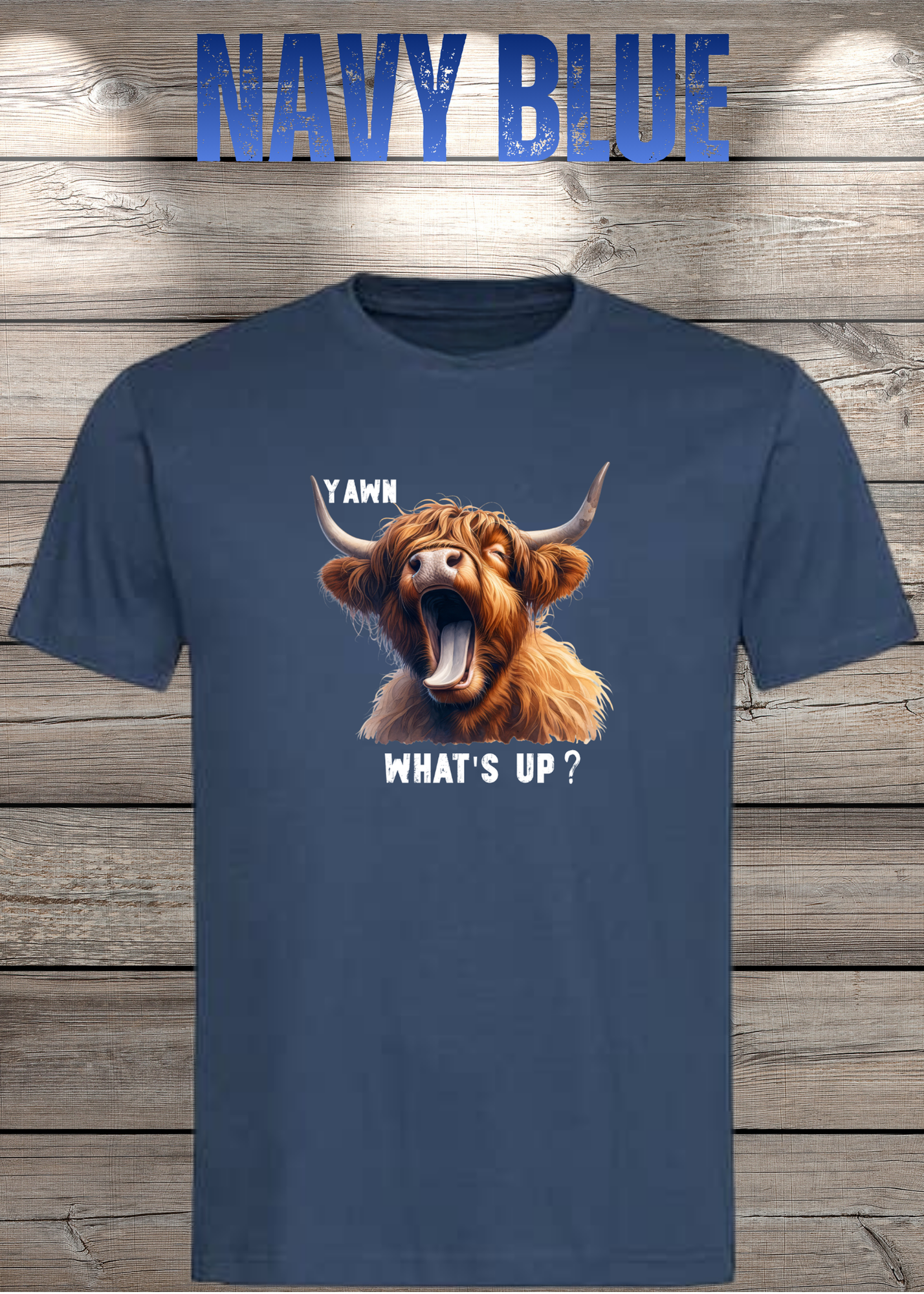 Highland Kuh T-Shirt Yawn, what's up? - Für Professionelle Faulpelze