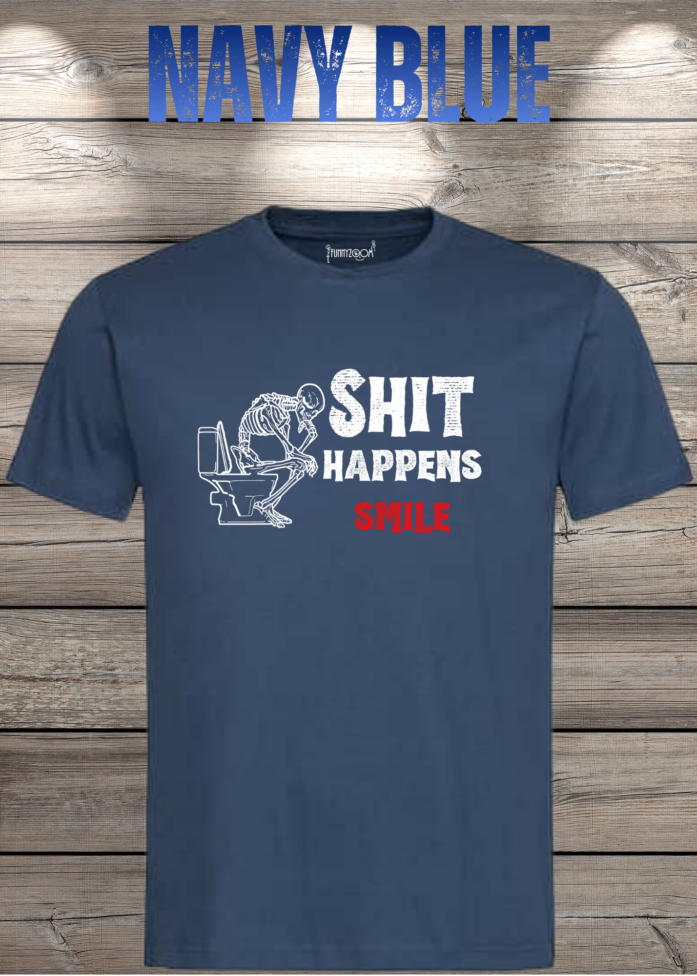 T-Shirt 'Shit happens smile' - Skelett Design - Witziges Spruch T-Shirt Unisex - Geschenkidee