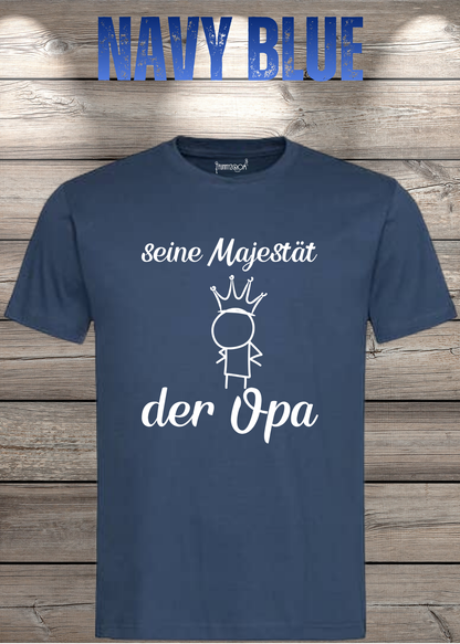 Herren T-Shirt Seine Majestät der Opa in Navy Blue.