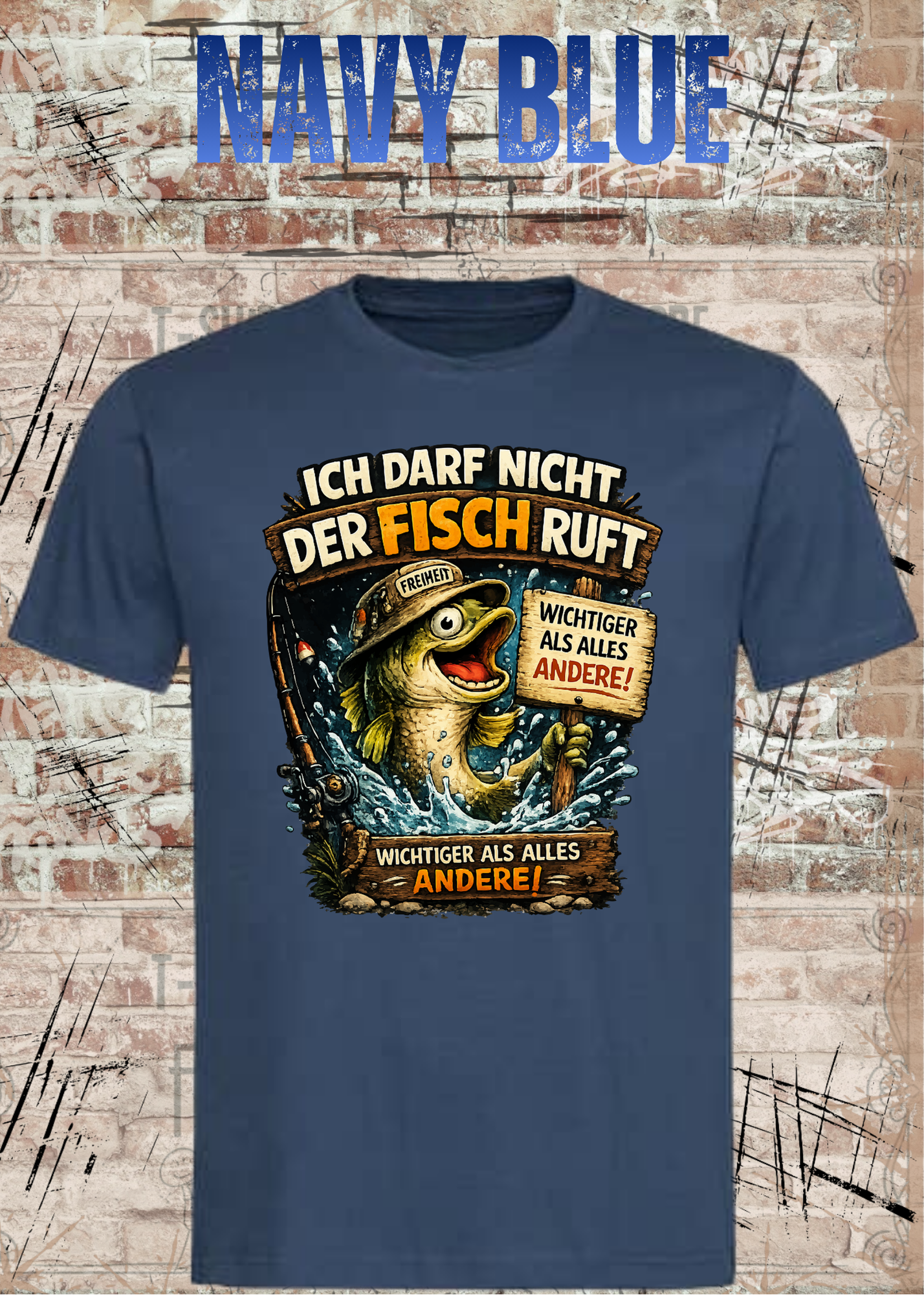Unisex Angler T-Shirt – Ich darf nicht, der Fisch ruft | Lustiges Angel Shirt Geschenk