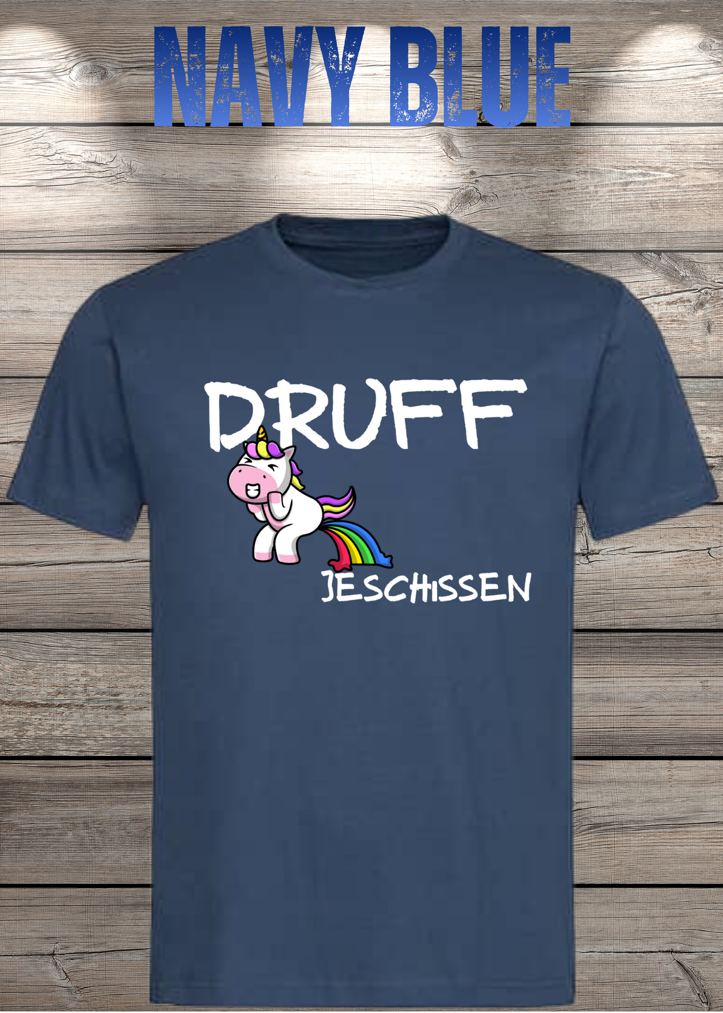 T-Shirt Druff jeschissen Einhorn - Lustige Sprüche Geschenkidee Geburtstag Freizeit Unisex