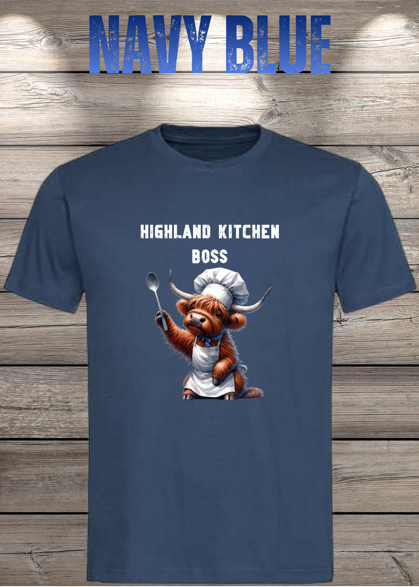 Highland Kuh Unisex T-Shirt Highland Kitchen Boss - Zottel-Chef - Zottel Chefin