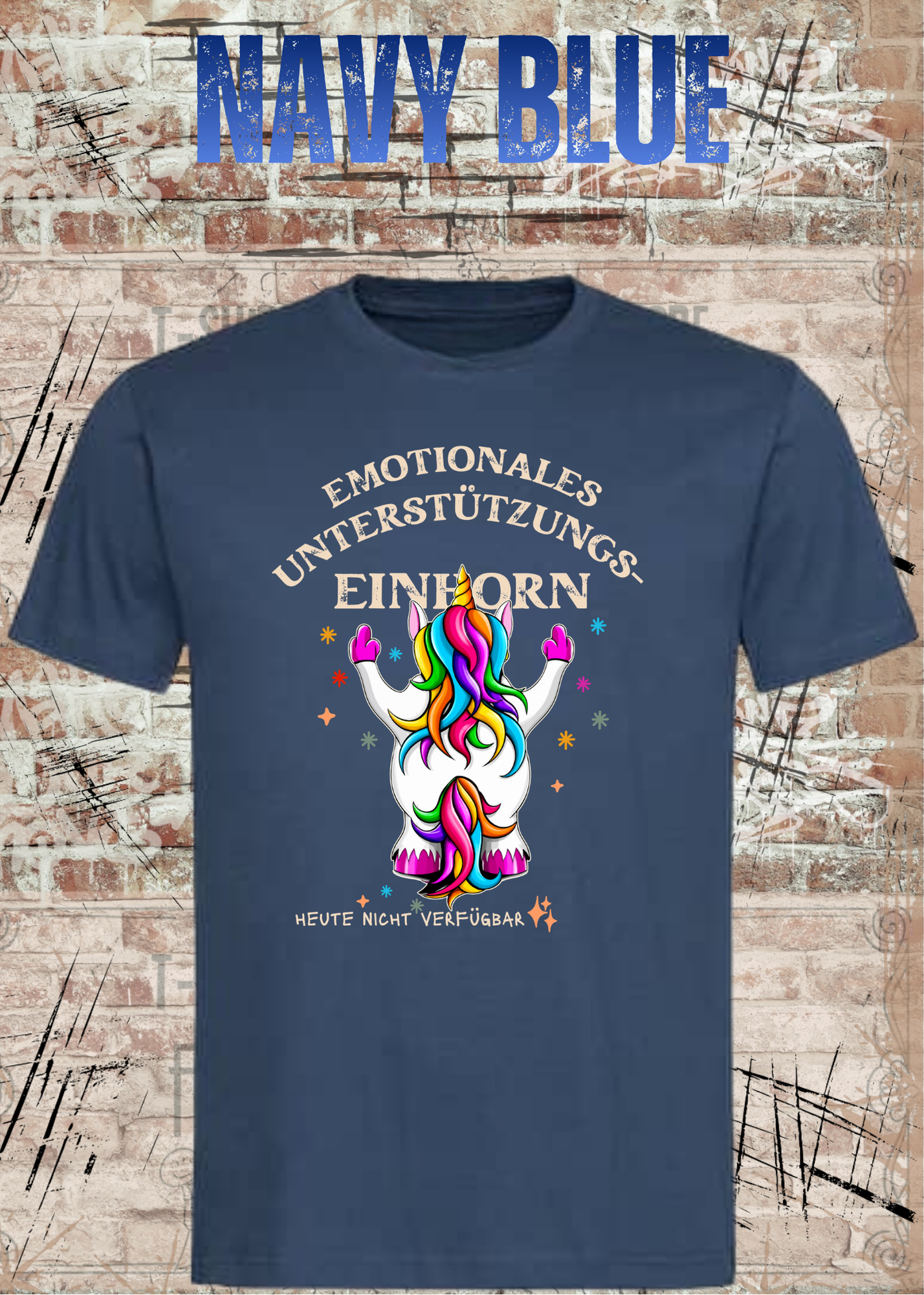 Emotionales Unterstützungs-Einhorn T-Shirt – Lustiges Unicorn Shirt Damen Herren