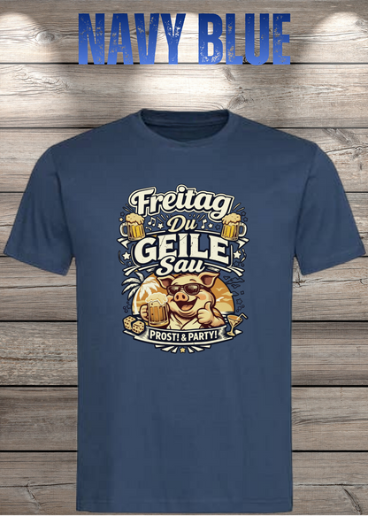 Freitag T-Shirt -Lustiger Spruch für Wochenende & Party / Wochenende in Navy Blue.