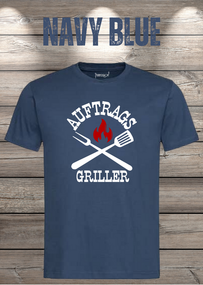 Auftrags-Griller T-Shirt in Navy Blue.